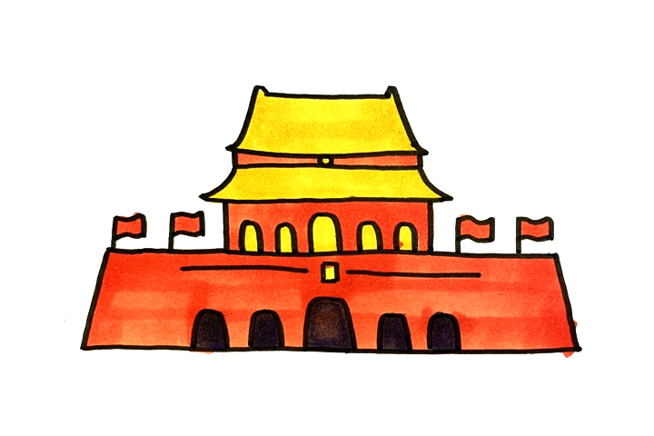简单的北京天安门怎么画