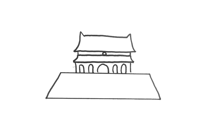 超好画的天安门简笔画-图2