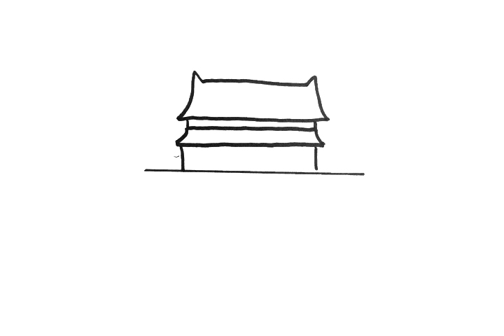 超好画的天安门简笔画-图1