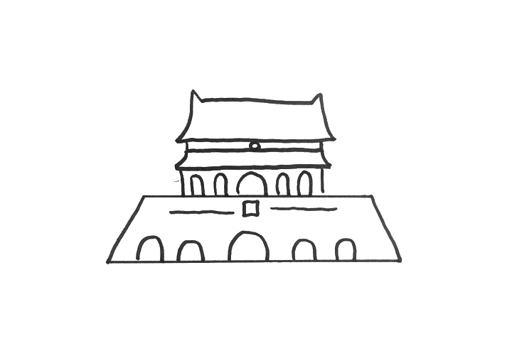 超好画的天安门简笔画-图3