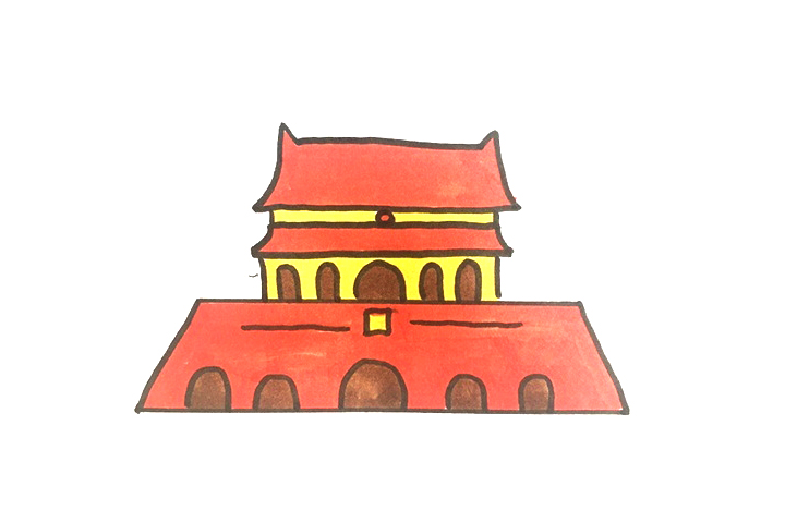 超好画的天安门简笔画