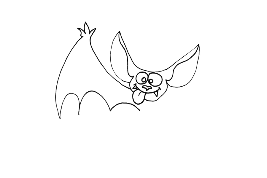 卡通蝙蝠怎么画-图2
