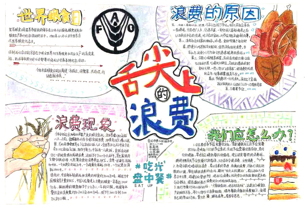 拒绝舌尖上的浪费手抄报绘画-图5