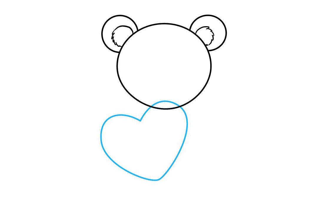 抱着爱心的泰迪熊怎么画-图3
