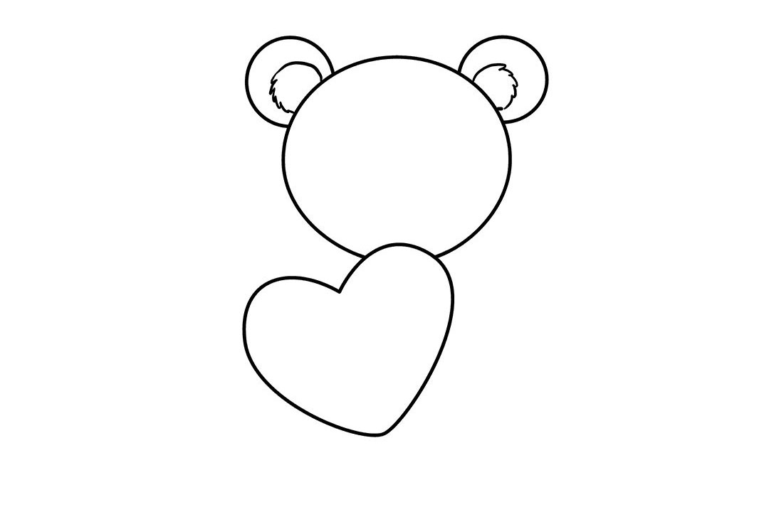 抱着爱心的泰迪熊怎么画-图4