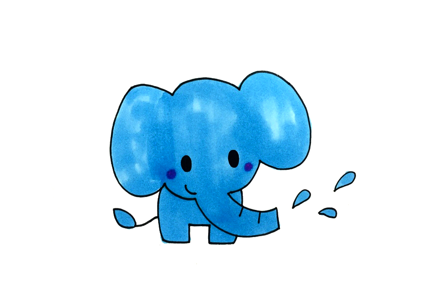 可爱大象怎么画