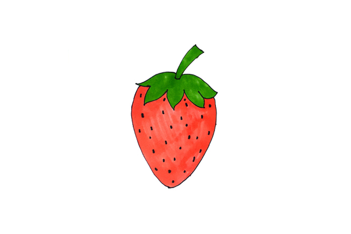 超简单草莓的画法