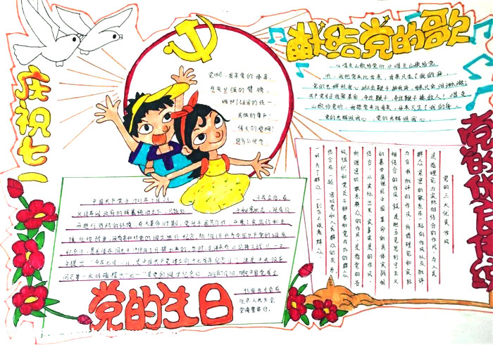 庆祝七一，党的生日手抄报-图3
