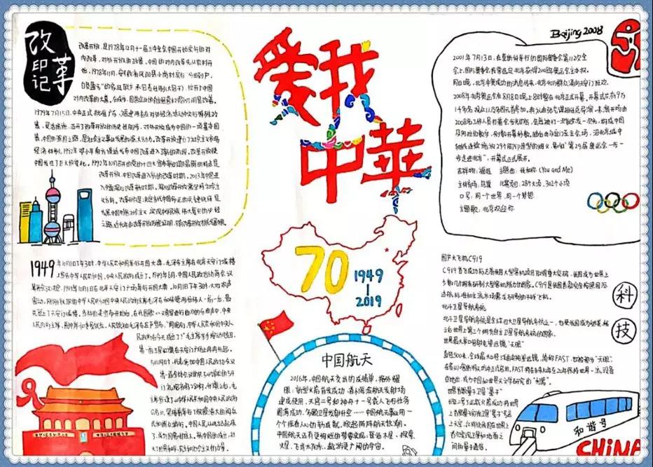 步骤1：爱我中华手抄报