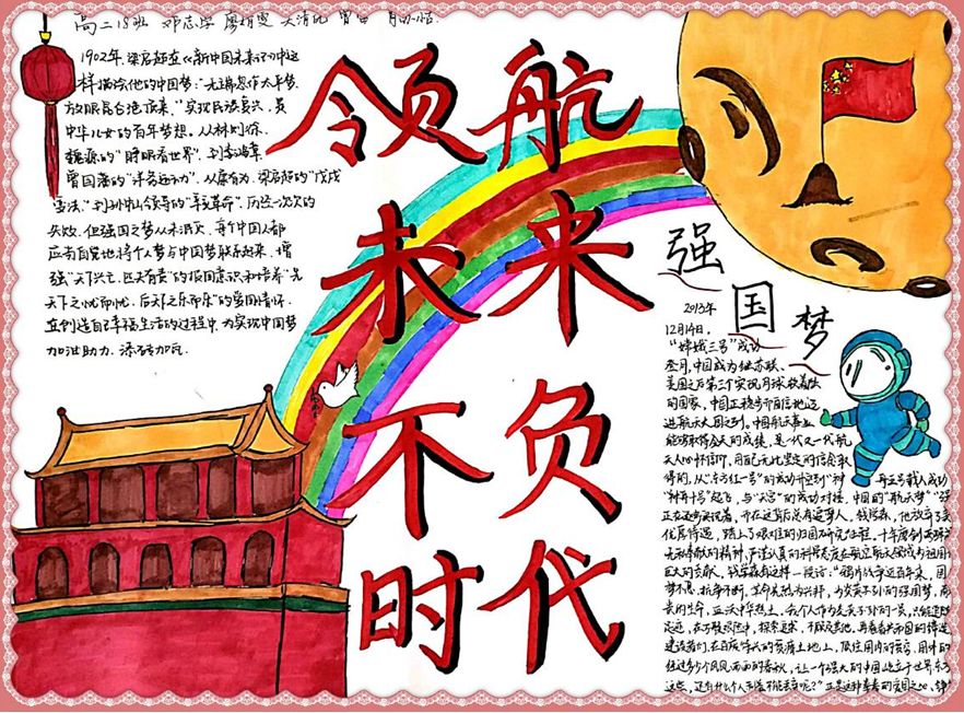 步骤2：领航未来不负时代手抄报