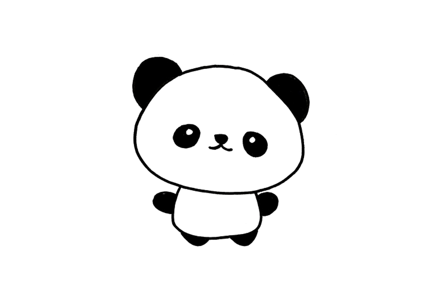 简单可爱的大熊猫怎么画-图3