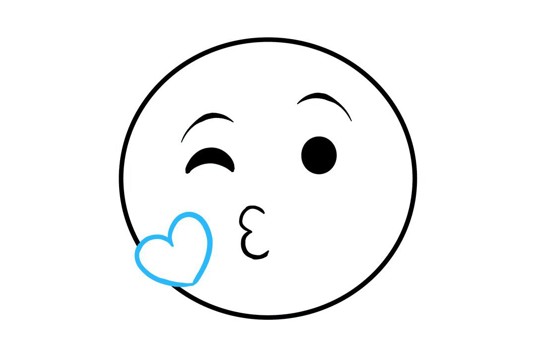 亲吻表情怎么画-图5