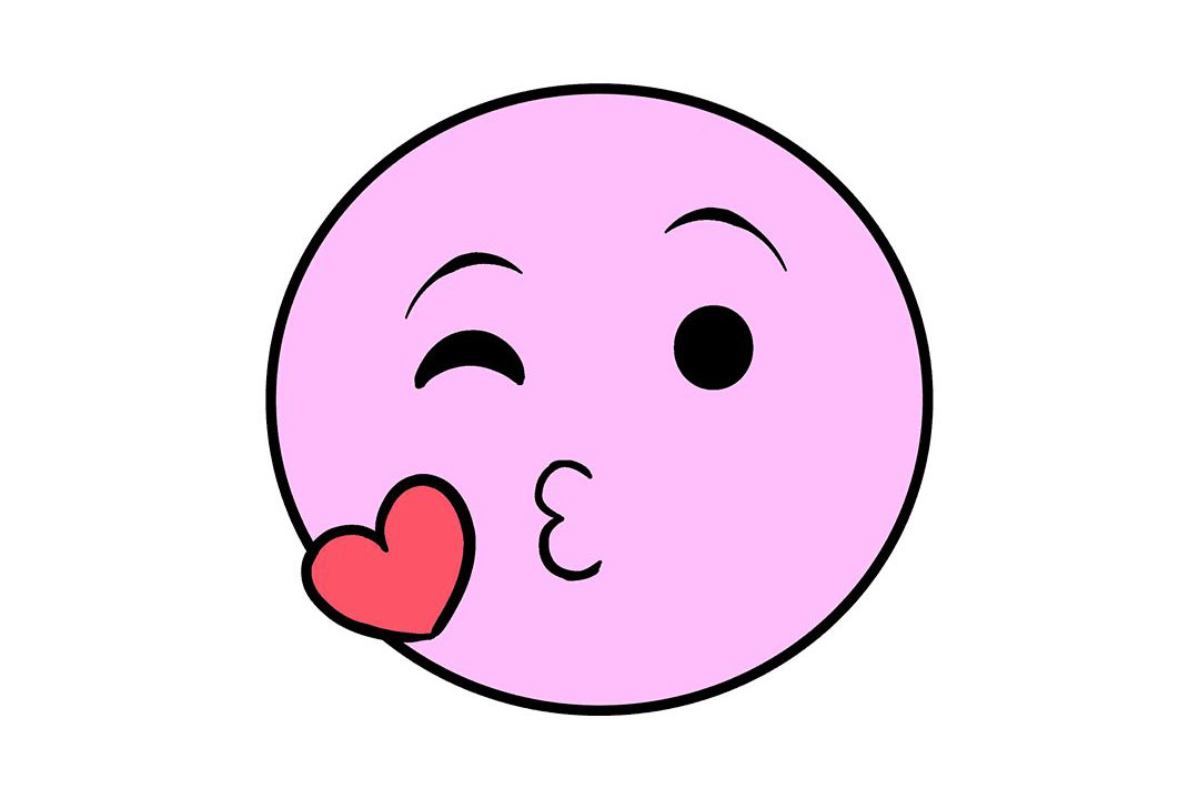 亲吻表情怎么画