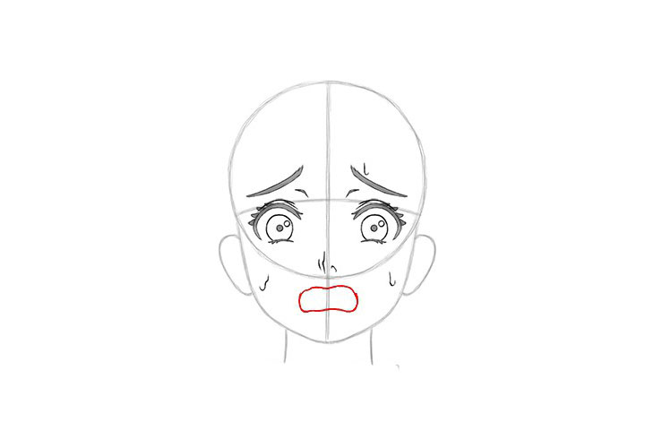 画短发女孩漫画-害怕表情的画法-图11