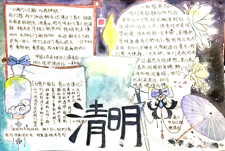 清明节手抄报简单画-图2