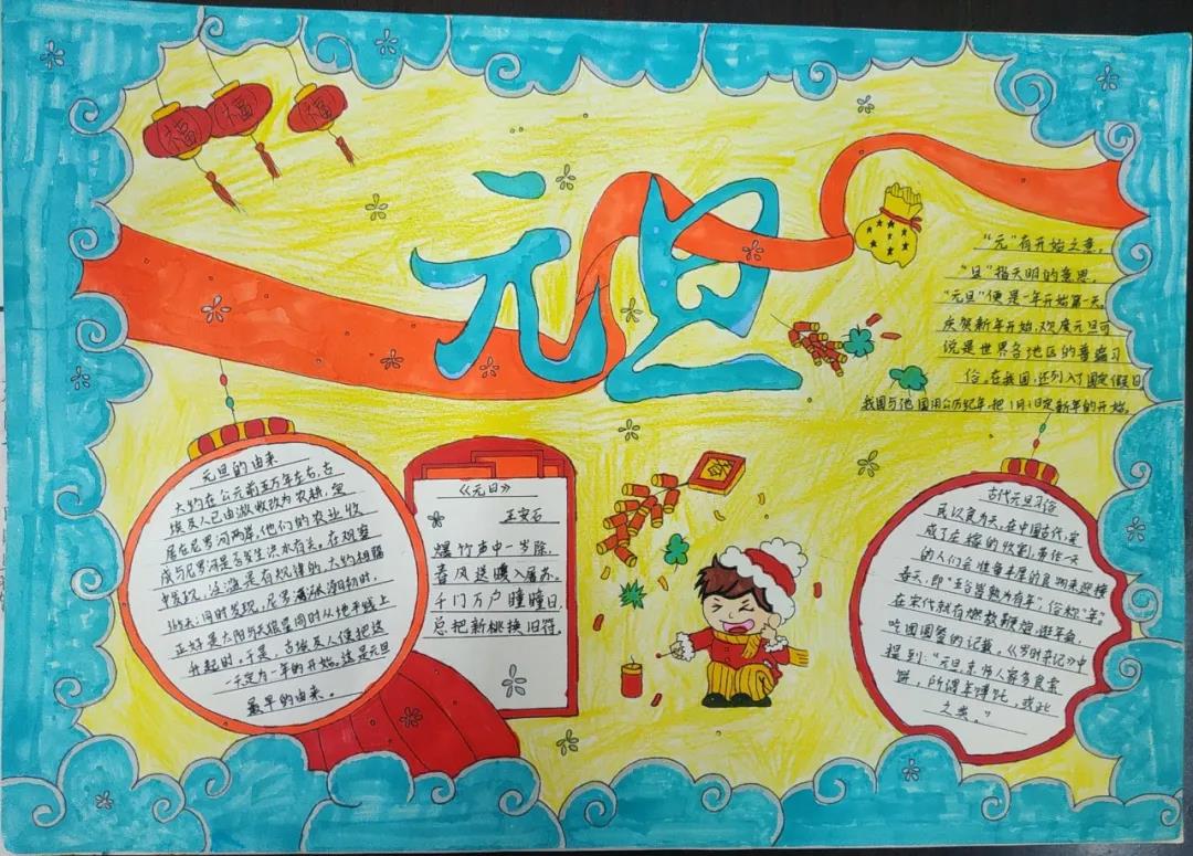 喜迎元旦手抄报简单又漂亮-图3