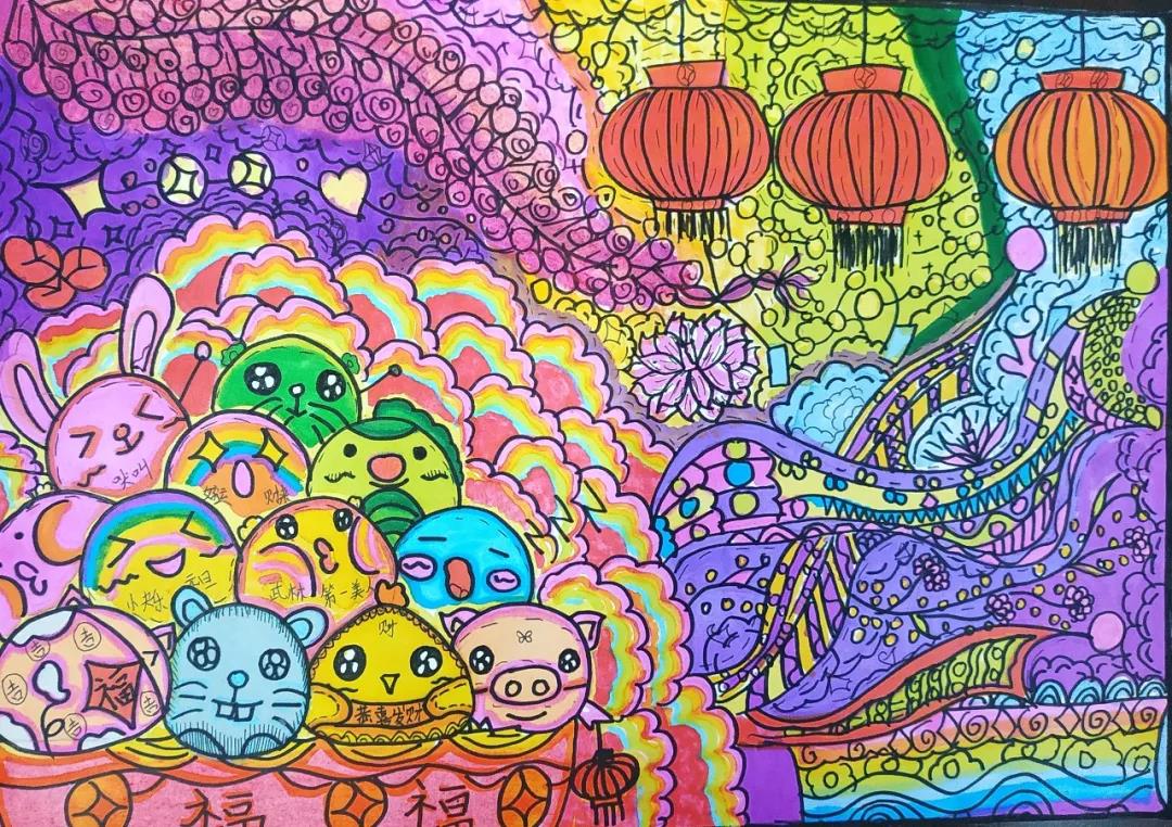 庆元旦儿童绘画作品-图3