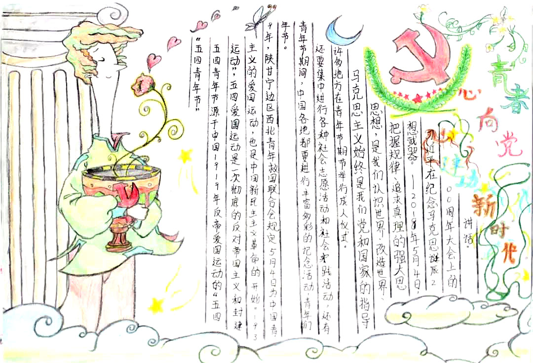 青春向党建功新时代手抄报-图4