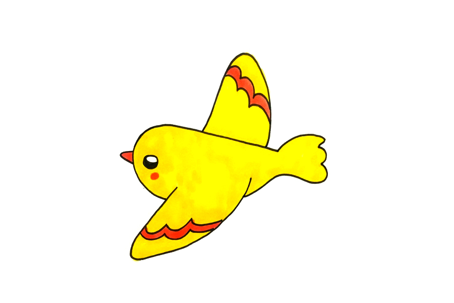 漂亮的小黄鸟怎么画