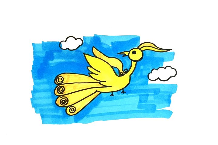 空中的凤凰怎么画