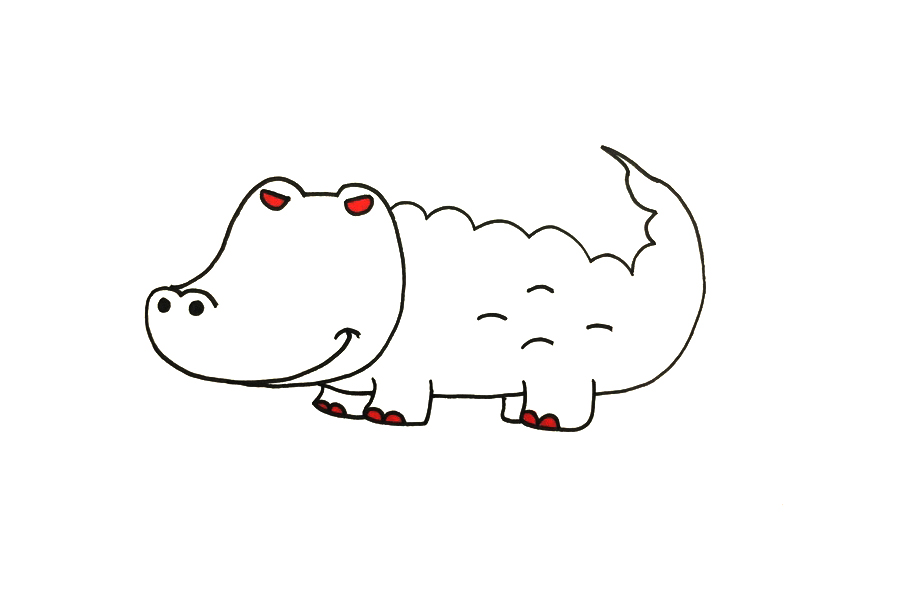 简单的鳄鱼怎么画-图4