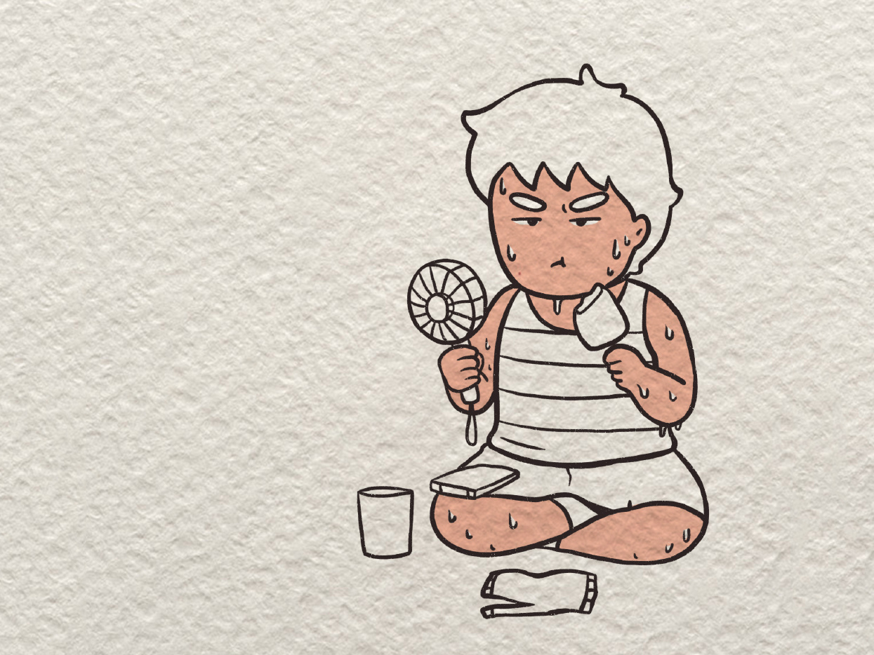 夏天热到爆炸的小男孩怎么画-图6