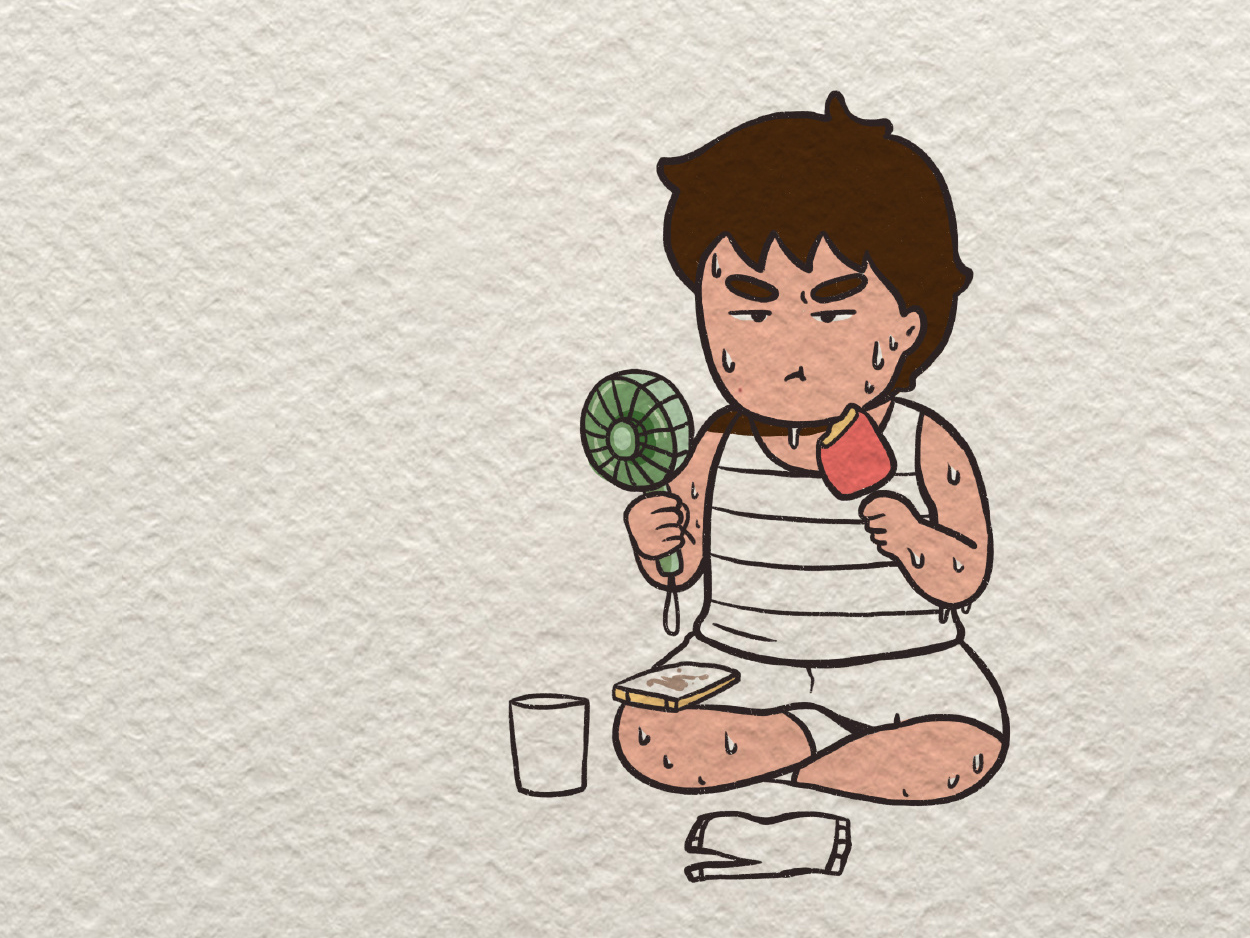 夏天热到爆炸的小男孩怎么画-图7