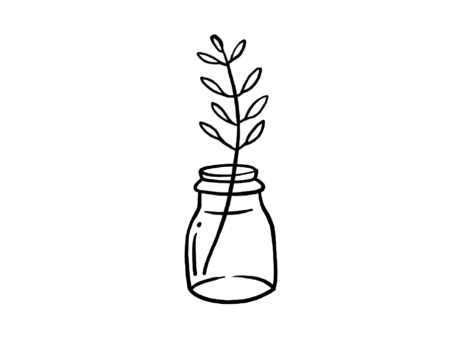 一组漂亮的盆栽简笔画图片-图3