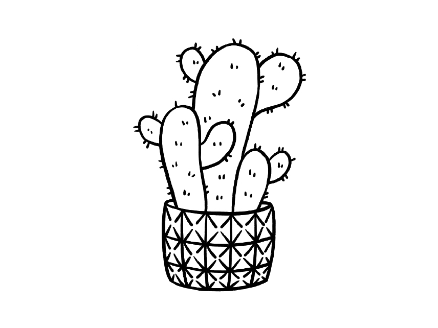 一组漂亮的盆栽简笔画图片-图8