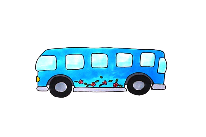 漂亮的公共汽车怎么画