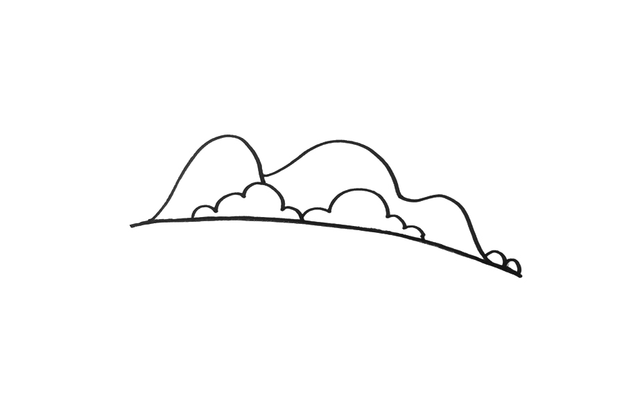 家乡美景简笔画-图1