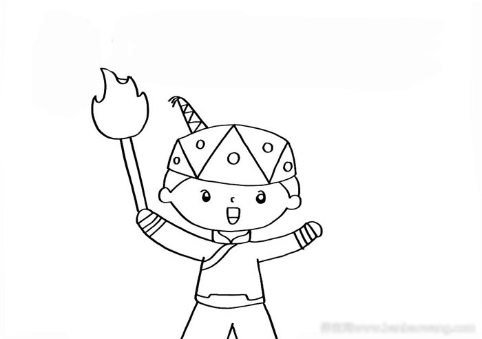 简单的彝族火把节手抄报-图1