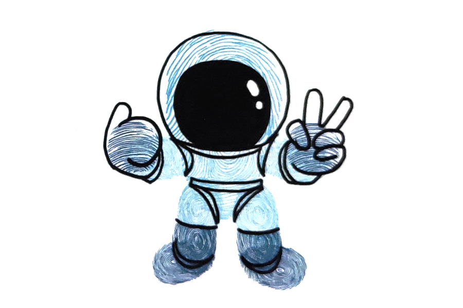 儿童手指画教程 宇航员手指画怎么画