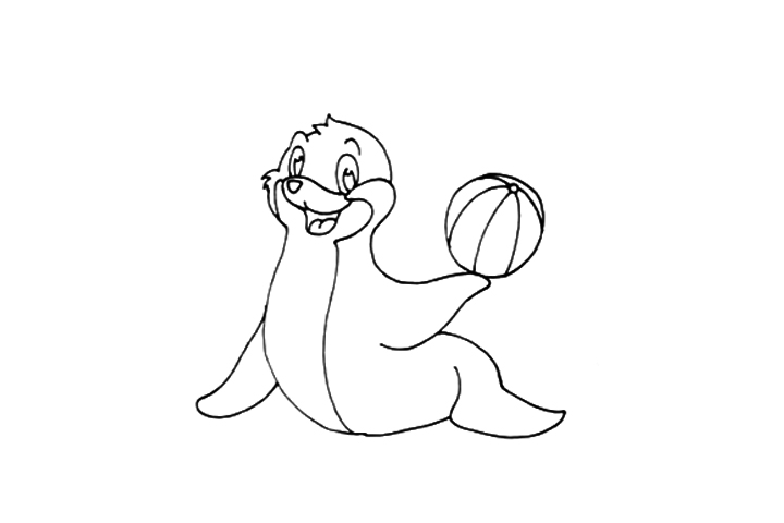 玩球的海狮怎么画-图2