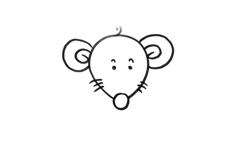 吃瓜子的小老鼠怎么画-图4