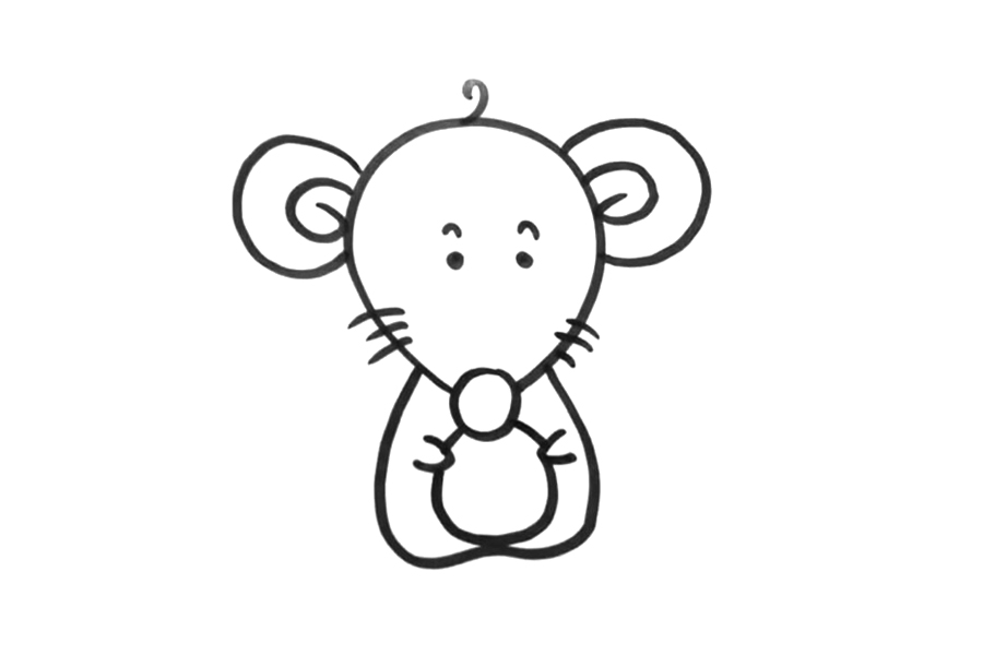 吃瓜子的小老鼠怎么画-图5