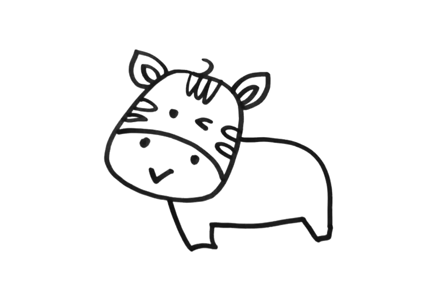 可爱的小斑马怎么画-图3