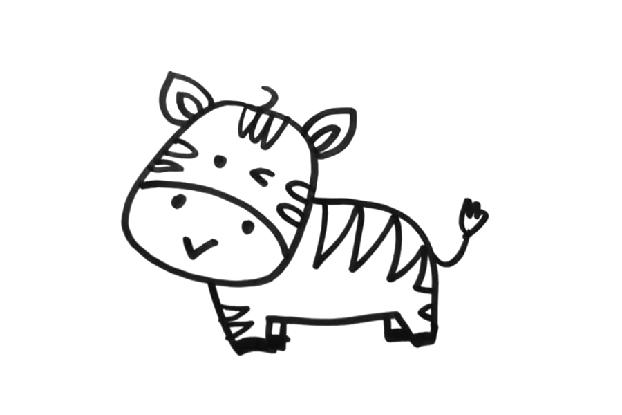 可爱的小斑马怎么画-图4