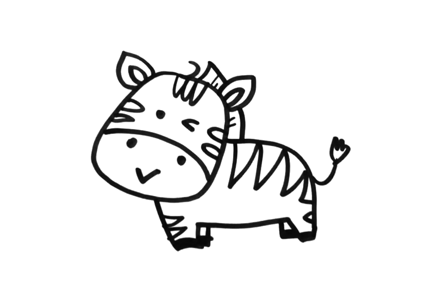 可爱的小斑马怎么画-图5