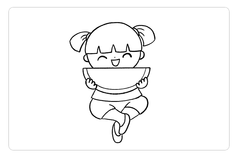 步骤6：觉得有难度的小伙伴可以画简单一些，垂直向下的腿也可以哈