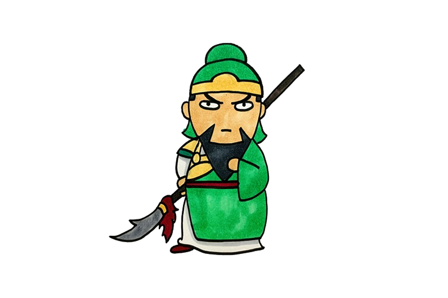 可爱关羽简笔画画法