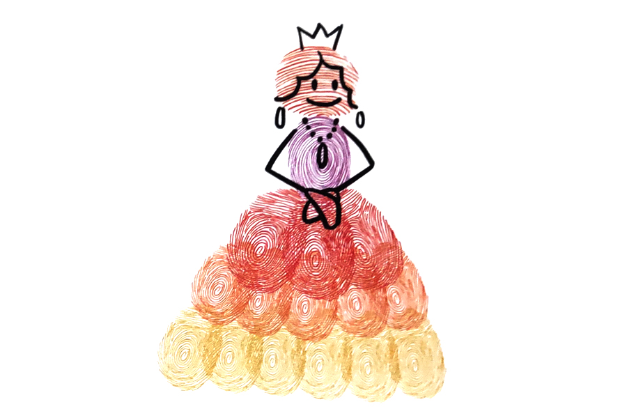 有趣的手指画教程 王后指印画画法