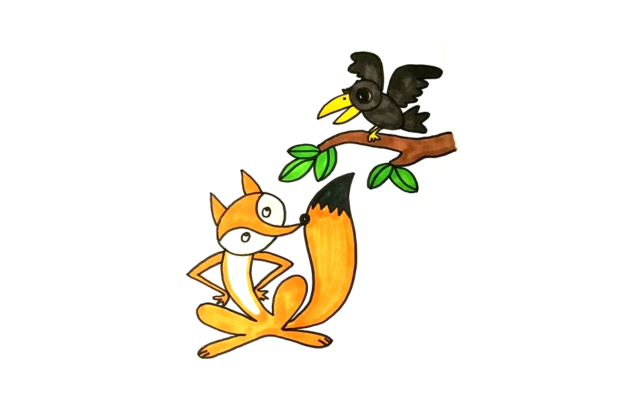 狐狸和乌鸦简笔画怎么画