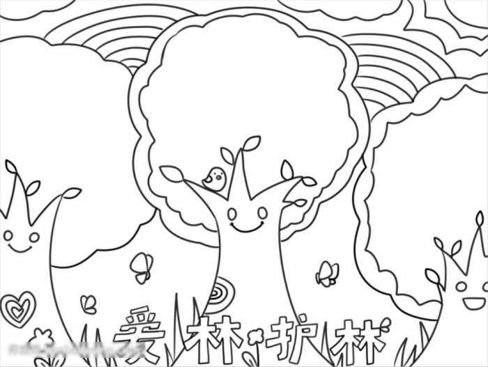 怎样画关于爱林护林的手抄报-图3