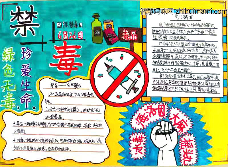 五年级禁毒手抄报绘画简单漂亮-图5