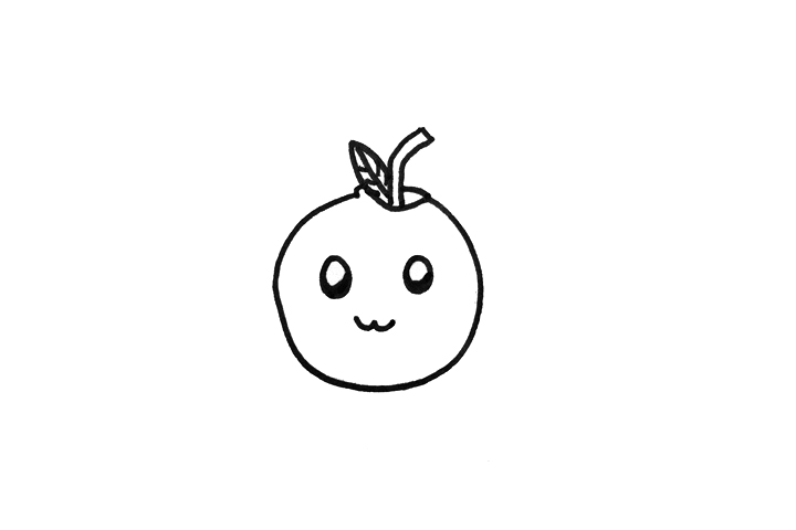 可爱橙子简笔画画法步骤-图3