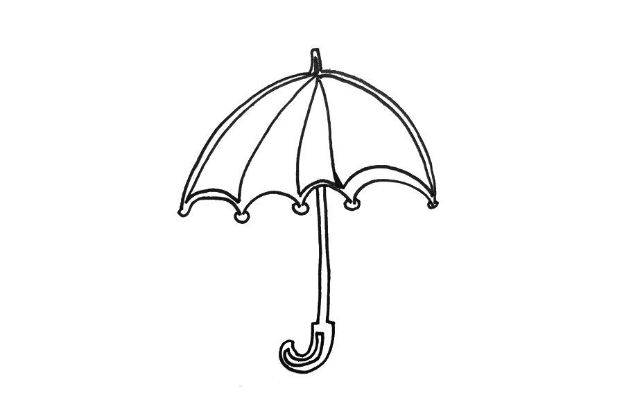 如何画简单的雨伞-图3