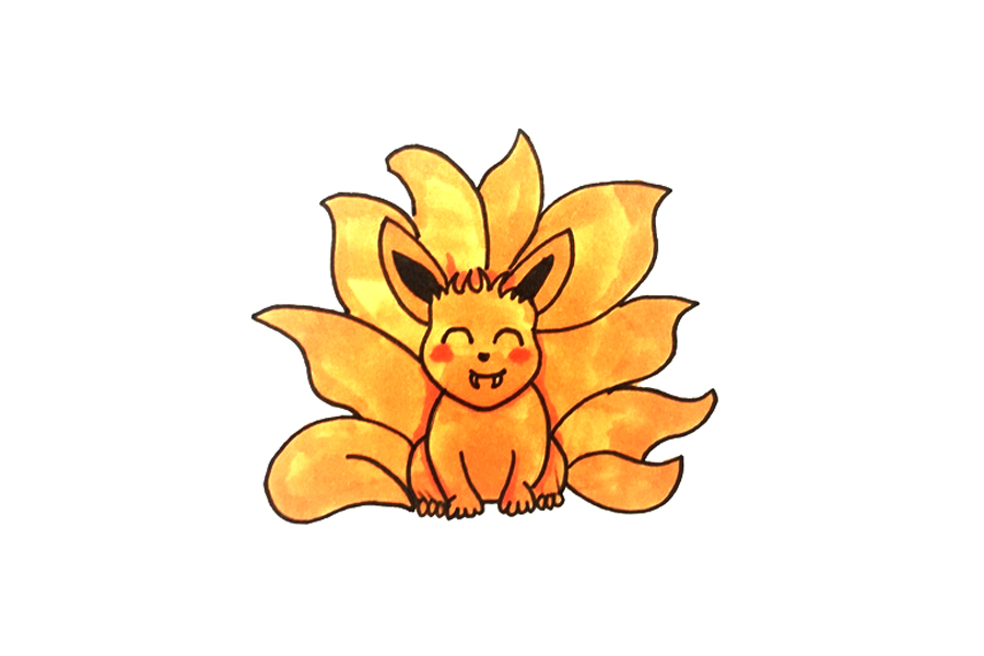 火影忍者 九尾怎么画