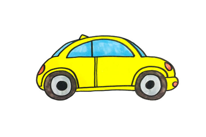 漂亮的甲壳虫汽车怎么画