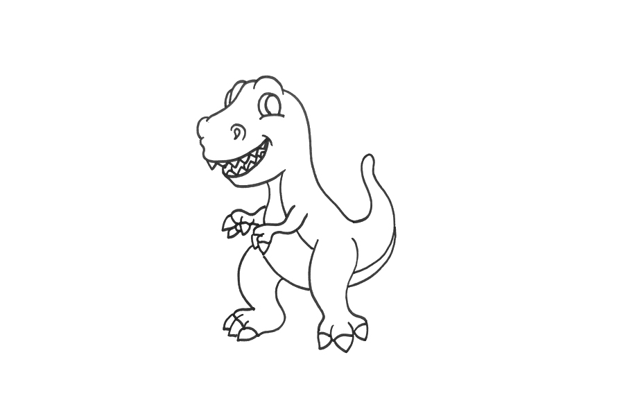 简单的霸王龙怎么画-图3